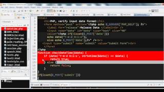 PHP example -  verify input date format