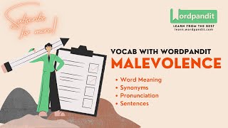 Malevolence Meaning | Synonyms | Sentence | Pronunciation | Easy Trick || Vocab with Wordpandit
