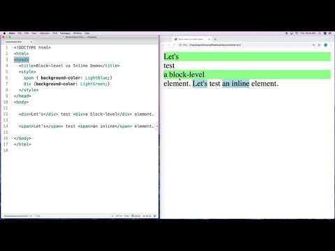 Html Block And Inline Elements Tutorial