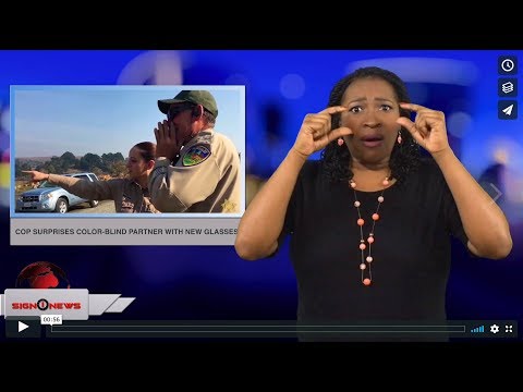 Cop surprises color-blind partner with new glasses (ASL - 11.17.18)