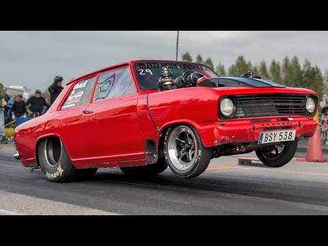 Turbo Opel SWITCHES LANES Doing a Wheelie…Guy is CRAZY! Video