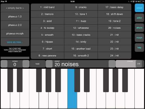 Phawuo 2.0 small demo: 2.0 presets bank and morphing
