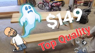 Lowes wood picnic table assembly and critique. What has happened to quality control