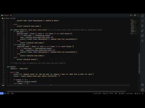 To Do List Using Python Codsoft Internship