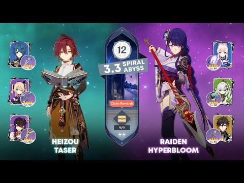 C5 Heizou Taser and C0 Raiden (EM) Hyperbloom | Genshin Impact Spiral Abyss 3.3/3.4 Floor 12