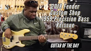 Video thumbnail for 2018 Fender Custom Shop 1959 Precision Bass Reissue Gold | Guitar of the  Day by Normans Rare Guitars