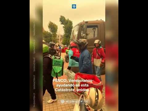 Repartidores venezolanos de delivery no dudaron y fueron en ayuda de Penco: "Somos todos hermanos"