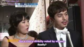Download lagu [Engsub] Good morning show Kim Sun Ah and Lee Dong Wook at 2011 SBS drama award mp3
