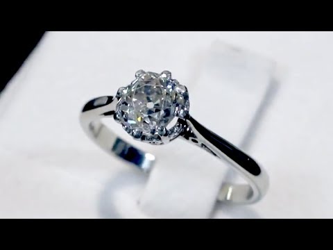 0.79 ct Diamond and 18 ct Yellow Gold, Platinum Solitaire Ring - Antique Circa 1920 A7881