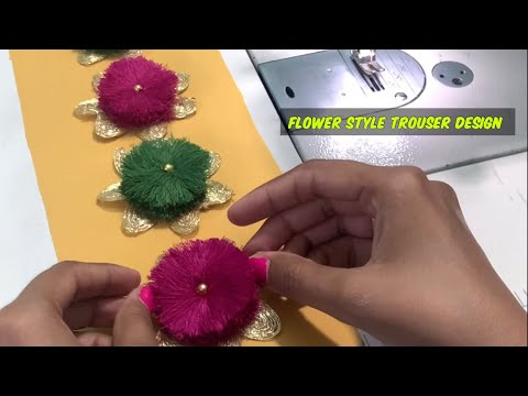 FD - 57 Handmade thread flowers से बनाये बेहद खूबसूरत trouser design | @My_sewbook