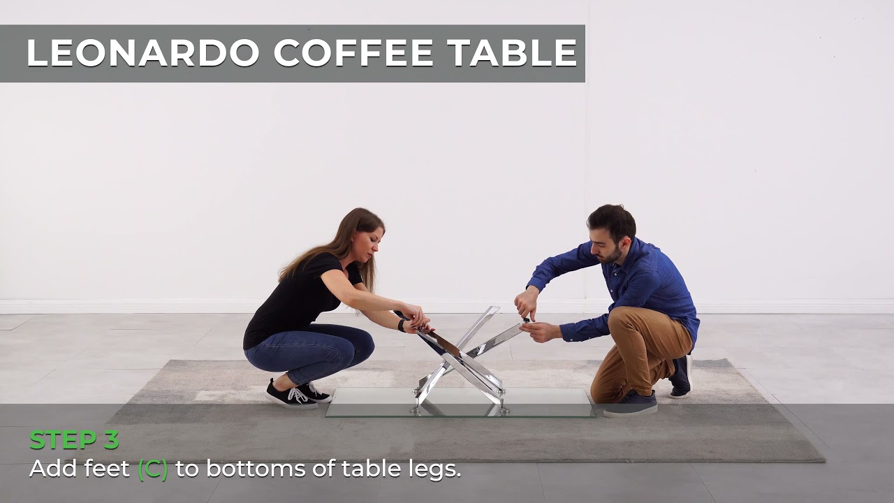 Watch video How to assemble the Leonardo Glass and Chrome Metal Coffee Table from Furniturebox UK Now How to assemble the Leonardo Glass and Chrome Metal Coffee Table from Furniturebox UK