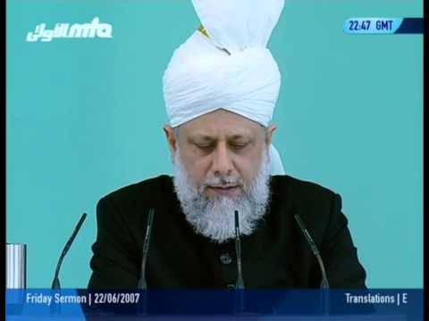 Urdu Khutba Juma 22nd June 2007 - Islam Ahmadiyya