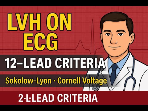 ECG Criteria for LVH (Left Ventricular Hypertrophy) | 12-Lead ECG Interpretation