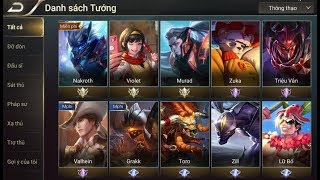 Tặng Nick Liên Quân VIP 70K Vàng 140 Quân Huy