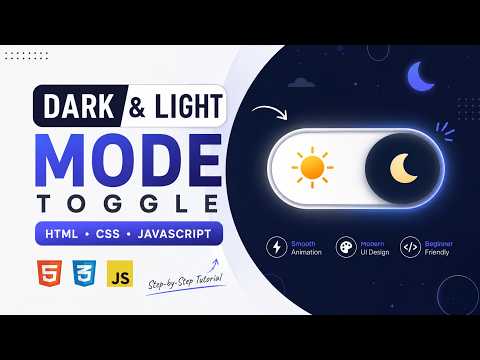 Dark Light Mode Toggle Using Html Css Javascript Smooth Theme Switch