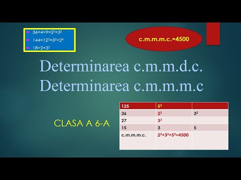 Determinarea c.m.m.d.c și c.m.m.m.c., explicații și exerciții.