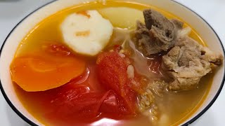 【健康美味】番茄淮山薯仔紅蘿蔔排骨湯，營養豐富，適合全家人享用！