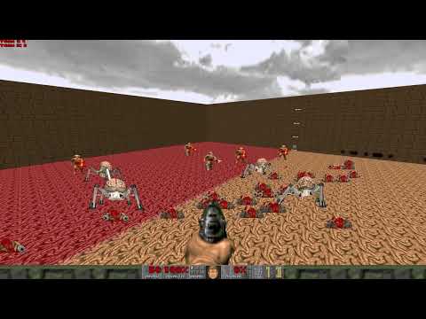 Doom infighting 5 chaingun cyberdemon vs 5 spider mastermind