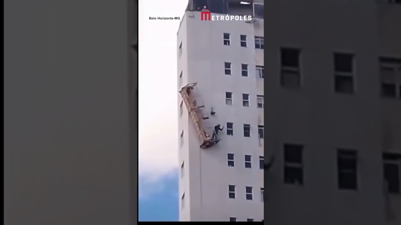 Três pintores ficam pendurados no 6º andar de um prédio em BH