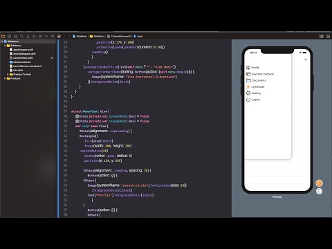 SwiftUI SideMenu + Animation by Tap