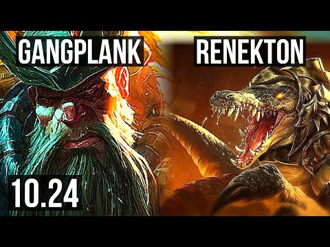GANGPLANK vs RENEKTON (TOP) | Rank 7 GP, 1/0/4 | KR Challenger | v10.24
