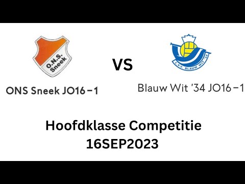ONS Sneek JO16-1 vs Blauw Wit’34 JO16-1 (Hoofdklasse Competitie 16Sep2023)