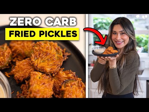 ZERO CARB FRIED Pickles with a Secret Ingredient! Quick and Easy Snack Idea