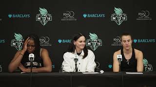 NY Liberty vs Mercury 5/29/24 Post Game with Sabrina Ionescu, Jonquel Jones & Coach Sandy Brondello