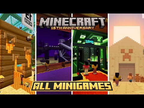 Minecraft 15th Year Anniversary Map - All Minigames (PC, Xbox, PS4, Nintendo, Mobile)