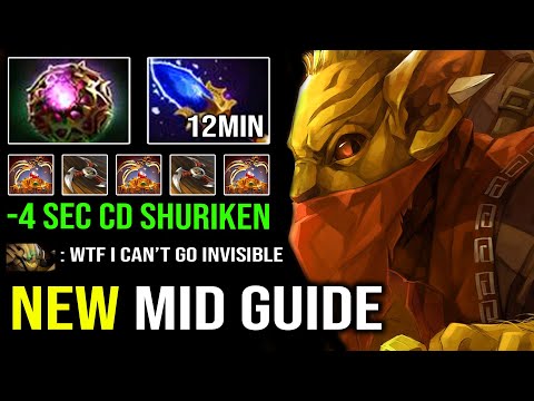 NEW CRAZY MID GUIDE - 12Min Scepter Ninja 4s CD Shuriken Bounty Hunter EZ 21Min GG 7.30d Dota 2