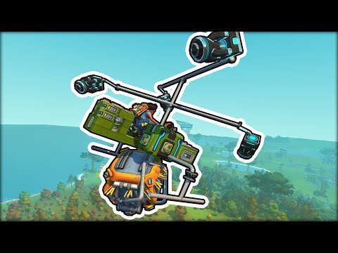 We Built a Sky Crane Helicopter to Rescue Caged Farmers! (Scrap Mechanic Co-op Ep. 55)