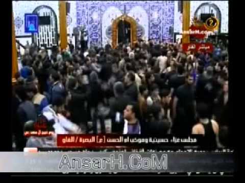 ⁣راية بجفوف القمر تنتظر يم النهر احمد الباوي ليلة 19 محرم 1435 هـ الفاو البصرة