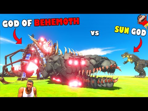 GOD OF BEHEMOTH vs SUN GOD ALZARO in Animal Revolt Battle Simulator with SHINCHAN and CHOP Game game