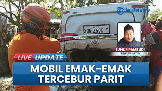 Panik Nabrak Pagar, Mobil Emak-emak Terguling ke Parit di Surabaya, Proses Evakuasi Dramatis
