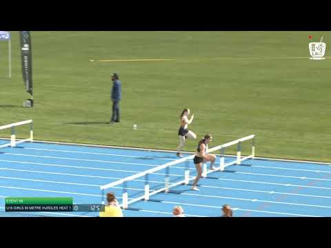 U16 Girls 90m Hurdles Heat 1: 2021 State Combined Events Championships // LAVicTV