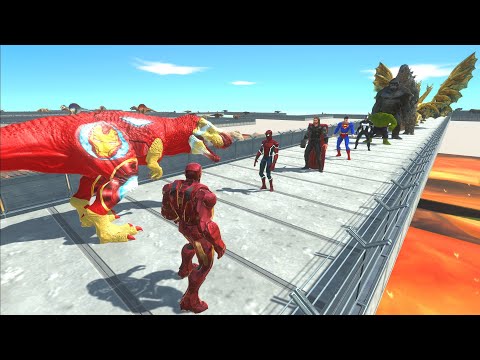 IRONMAN and IRONMAN T-REX DEATH RUN ATTACK - Animal Revolt Battle Simulator