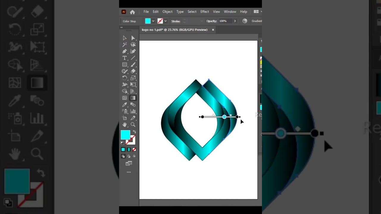 Gradient Logo In Illustrator #illustrator #logo #shorts