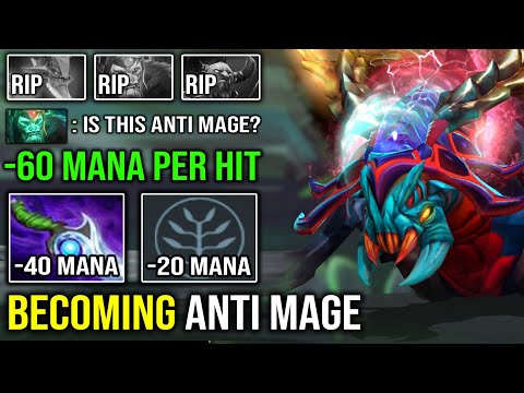 NEW Anti Mage?? WTF -60 Mana Burn Per Attack Nonstop Godlike Mid Weaver 100% Imba DotA 2