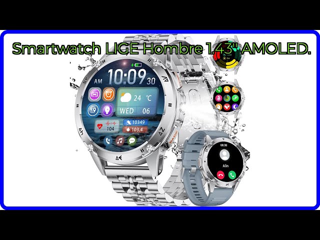 Vídeo relacionado con Reloj Inteligente Hombre, 1.43"AMOLED con Llamadas Bluetooth, 3 Correas, IP68, Monitor de Frecuencia Cardíaca/Sueño, 120+ Modos Deportivos, Reloj Deportivo para Compatible con Android e iOS, Negro