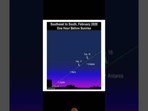 Mars Jupiter and Saturn align in Scorpius on February 17, 2020