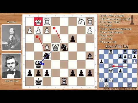 Checkmate with 2 knights and Queen sacrifice | Paul Morphy vs Napoleon Marache(1857)