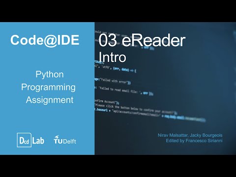 Codeide Python Programming Assignment 3 Ereader Intro