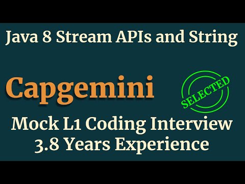 Java 8 Stream Api And String Capgemini Mock L1 Coding Interview