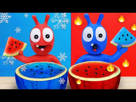 Pea Pea And Watermelon Life Hack In The Ice-Fire Room | Pea Pea Wonderland - Cartoon for kids