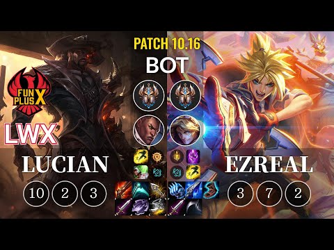 FPX Lwx Lucian vs Ezreal Bot - KR Patch 10.16