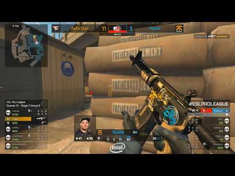 Flusha 2v1 clutch vs FaZe - ESL Pro League Season 10