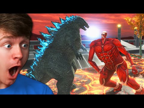 GODZILLA vs ATTACK ON TITAN in ANIMAL REVOLT BATTLE SIMULATOR!