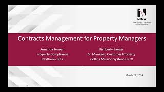AMAM 2024  Contract Management for Property Managers
