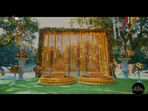 HALDI CELEBRATION DECOR AT LA PERLE RIVER RESORT | JIM CORBETT | DESTINATION WEDDING