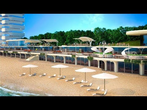 Крым. Реконструкция приморского пляжа в Ялте. Проект и начало строительства.